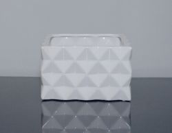 Ceramic Diamond Block Vase 6.5